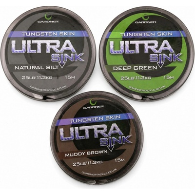 Gardner šnůra Ultra Sink Tungsten 15m 25lbs Muddy Brown