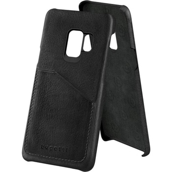 Bugatti Londra Full Grain Case - кожен (естесвена кожа) кейс с джоб за кредитна карта за Samsung Galaxy S9 (черен)