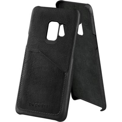 Bugatti Londra Full Grain Case - кожен (естесвена кожа) кейс с джоб за кредитна карта за Samsung Galaxy S9 (черен)