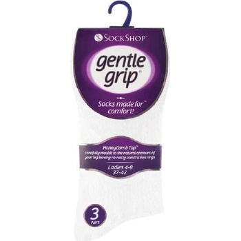 Gentle Grip dámske ponožky s voľným lemom 3 páry Biele