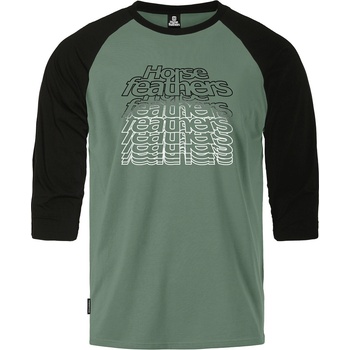 Horsefeathers Тениска Rollin Raglan - зелено/черна Horsefeathers | Zelen | МЪЖЕ | L