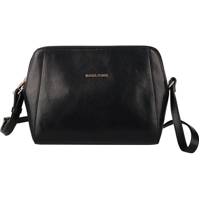Marta Ponti Dvouoddílová luxusní dámská kožená crossbody kabelka A19 černá