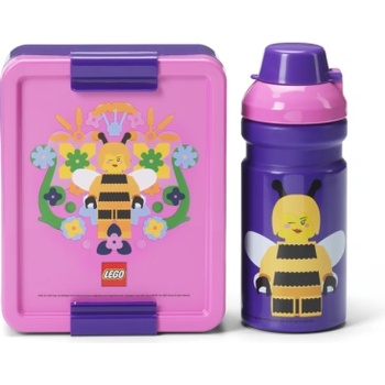 LEGO Storage LEGO Bee комплект за обяд (бутилка и кутия) - лилаво