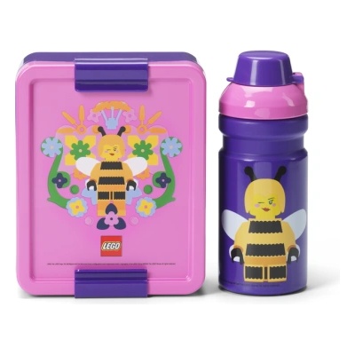 LEGO Storage LEGO Bee комплект за обяд (бутилка и кутия) - лилаво