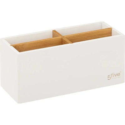 5five Simply Smart Kosmetický organizér Natureo 4 bílá s dřevěnými prvky