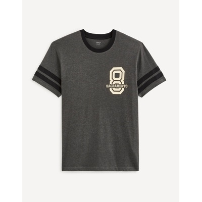Celio Тъмно сива мъжка тениска с щампа Celio Celio | Siv | МЪЖЕ | S