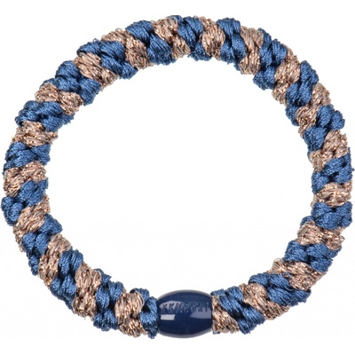 KKNEKKI Gumička do vlasů Kknekki Indigo / Taupe Glitter Stripe, modrá barva, textil – Zbozi.Blesk.cz