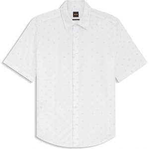HUGO BOSS Риза с къс ръкав Boss Mens BOSS ORANGE Short Sleeve Shirt - White 100