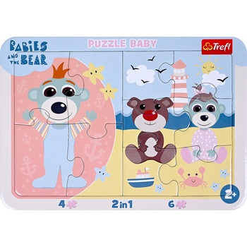 Trefl Пъзел в рамка Trefl 2 в 1 - Сладки бебета (80028)
