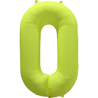 Amscan Fóliový balón narozeninové číslo 0 Neon žlutá 86 cm