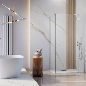 Radaway Правоъгълна душ кабина с люлееща се врата Radaway Essenza KDJ 120x90 см хром-прозрачна дясна (1385042-01-01R+1384050-01-01)