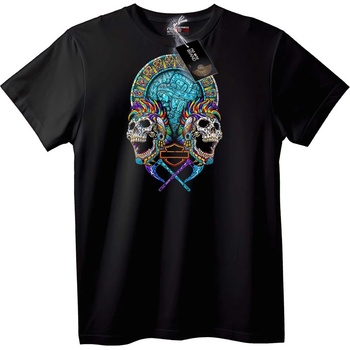 NOONEBRAND Тениска Череп и Harley Davidson - 2XL, Black