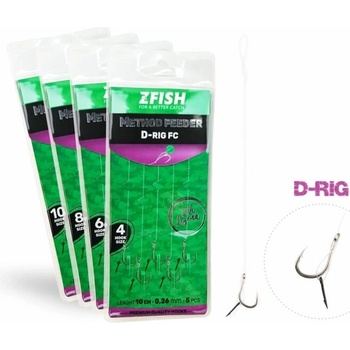 Zfish Náväzec Method Feeder D-Rig 10 cm 5 ks - veľkosť háčika 8