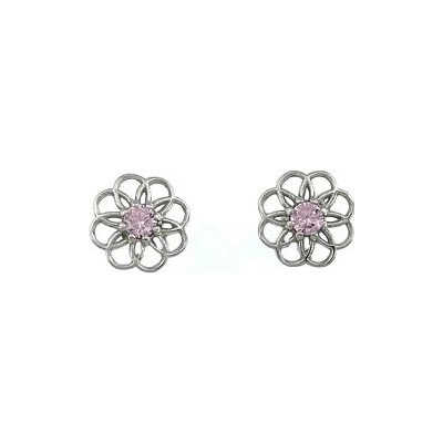 INFINITYSILVER Stříbrné náušnice RACHEL s růžovým zirkonem 438302RZ