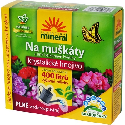 FORESTINA Kryštalické hnojivo na muškáty a balkónové kvety s lignohumátom MINERAL 400g