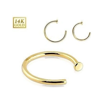 Šperky4U zlatý piercing do nosu kruh ZL01040-0810-YG
