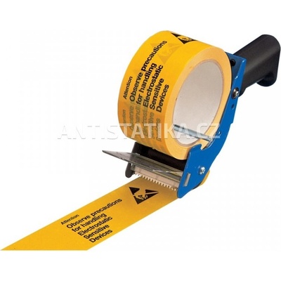 ESD lepicí páska balicí žlutá s ESD symbolem 48 mm x 66 m