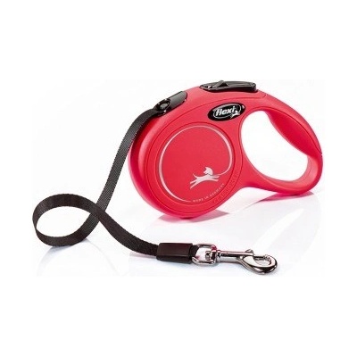 flexi New Classic Tape Red автоматичен лентов повод за кучета - 0.2кг