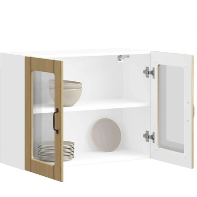 vidaXL Кухненски стенен шкаф със стъклена врата "Lucca" дъб сонома, инженерно дърво (853850)