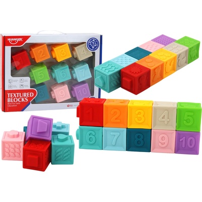 Mamido Edukační skládačka pro nejmenší kostky tvary čísla