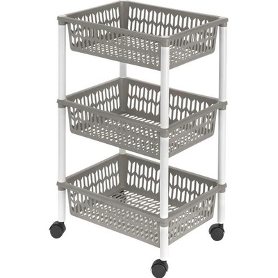 REGÁL KOŠOVÝ NA KOLEČKÁCH,3 PATRA,40X30X66CM,PLAST
