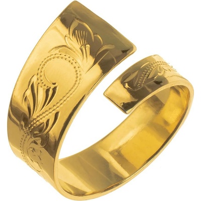 Argento Pozlátený strieborný prsteň s ručným gravírom 72887