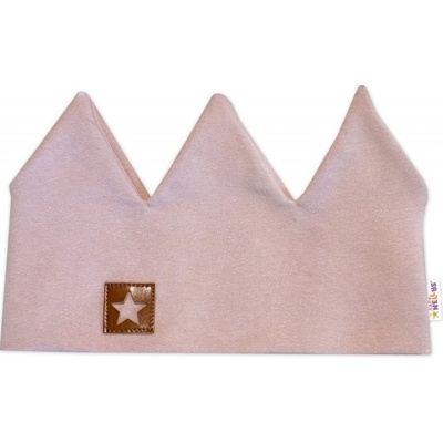 Dvouvrstvá čelenka Baby Nellys Hand Made bavlna Korunka STAR hořčicová