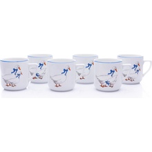 Český porcelán Dubí Souprava Hrnek Pětka husy 6 x 400 ml