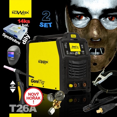 Kowax GeniTig 220AC/DC LCD + Hořák + Kabely + Kukla KWXSTGT220ACDC_S02