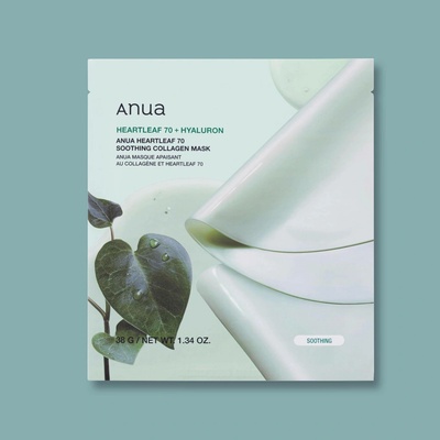 Anua Heartleaf 70 Soothing Collagen Mask Zklidňující plátýnková maska s kolagenem 38 g