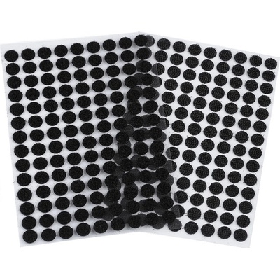 Suchý zip samolepicí kolečka Ø10 mm, 63 párů - černý