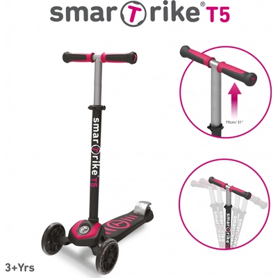 smarTrike T5 černo-růžová
