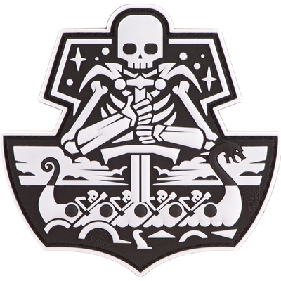 JTG Nášivka gumová JTG Ghost Ship Skull Rubber Patch, bílá