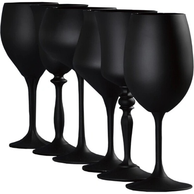 Crystalex sklenice na bílé víno GlassGambit Černá 6 x 400 ml