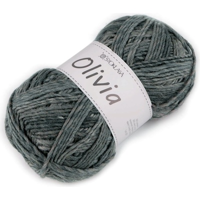 Prima-obchod Pletací příze Olivia melírovaná 100 g, barva 6 šedá střední