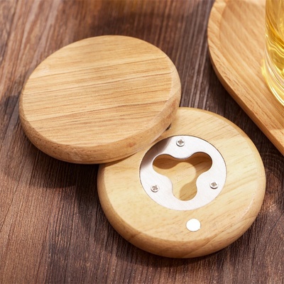Dřevia Dřevěný kulatý otvírák s magnetem