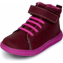 Bugga Dievčenské celoročné barefoot topánky KAMA Burgundy B00200-07