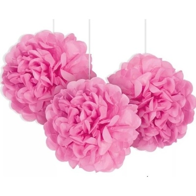 POM POMS dekorační růžové 23cm 3ks – Zboží Dáma