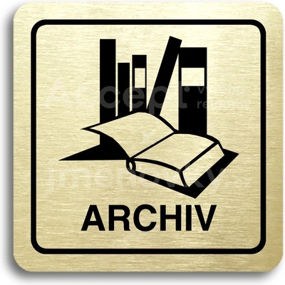 ACCEPT Piktogram archiv - zlatá tabulka - černý tisk