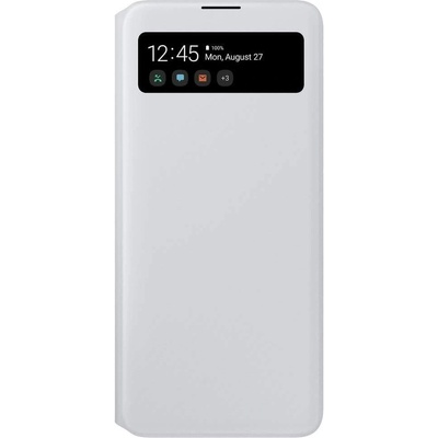 Samsung Galaxy S-View Wallet Cover EF-EA715PWEGEU - оригинален калъф през който виждате информация от дисплея за Samsung Galaxy A71 (бял)