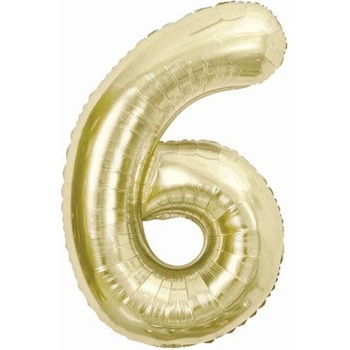Godan Fóliový balonek číslice 6 barva šampáň 85 cm