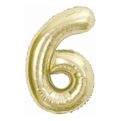 Godan Fóliový balonek číslice 6 barva šampáň 85 cm