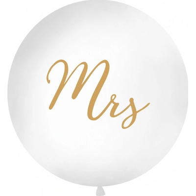 PartyDeco Balón Mrs Pani biely 1m
