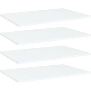 vidaXL Рафтове за етажерка, 4 бр, бели, 60x40x1, 5 см, инженерно дърво (805250)