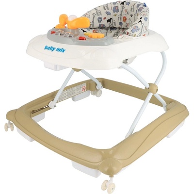 Baby Mix s volantem a silikonovými kolečky cappucino hnědá