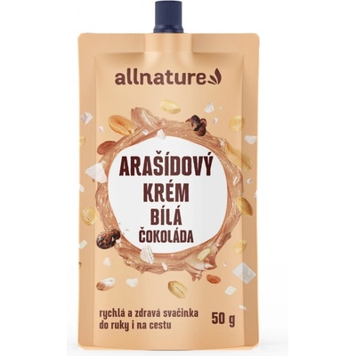 Allnature Arašidový krém s bielou čokoládou desiata 50 g