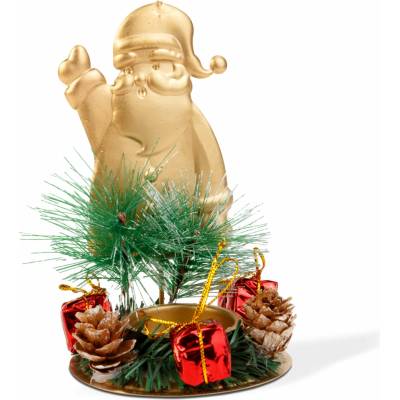 Adventná dekorácia - s držiakom na čajové sviečky - meď, Mikuláš - 8 x 13 cm