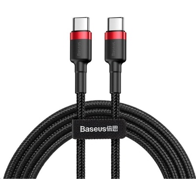 Baseus Cafule Series nabíjací / dátový kábel USB-C na USB-C PD2.0 60W Flash 1m, červená-čier