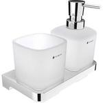 Nimco Maya - Дозатор за сапун и чаша с държач, матирано стъкло/хром MA 2905831C-26 (MA 2905831C-26)