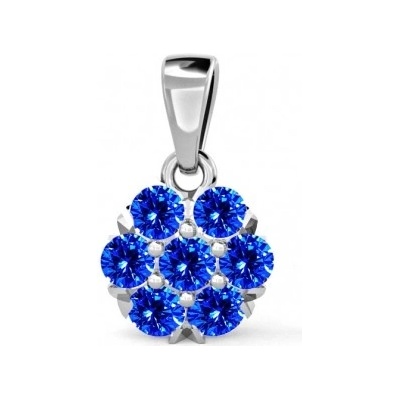 Couple Květinový přívěsek Carin bílé zlato s tmavě modrými zirkony 6670263 0 0 72